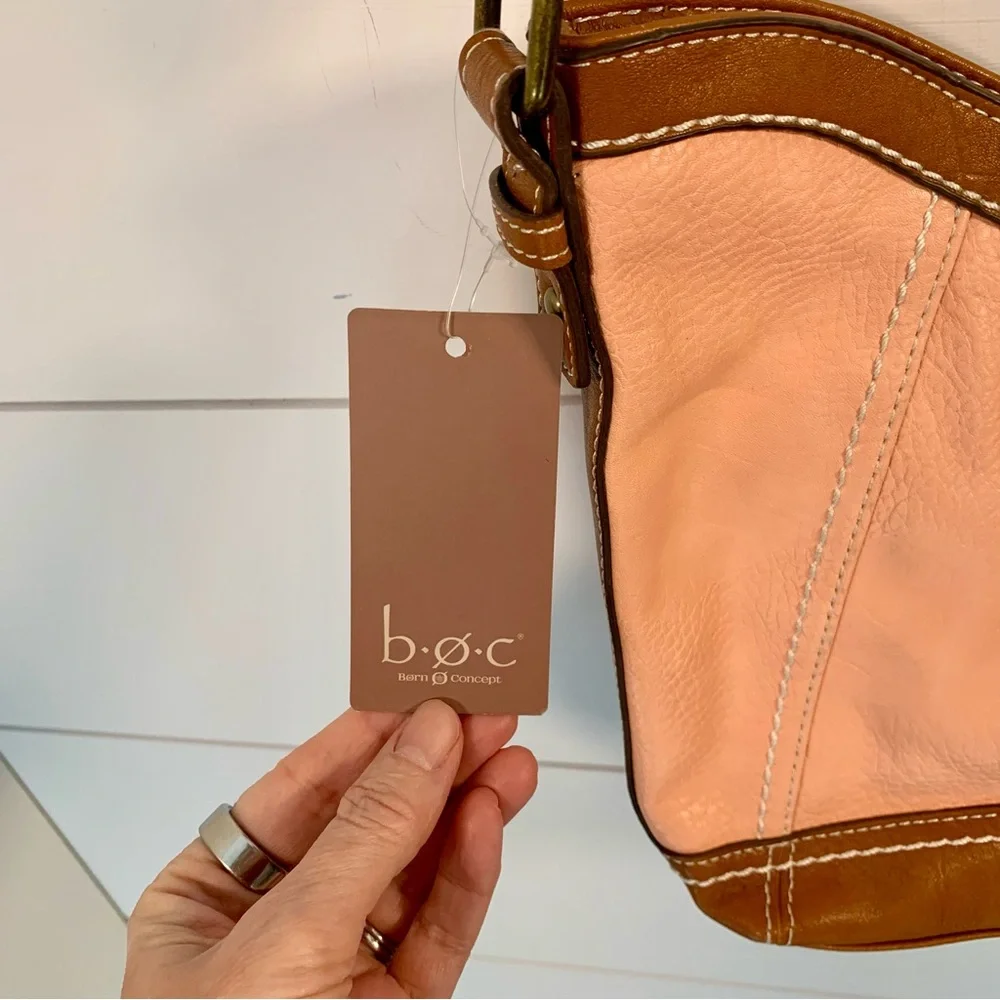NWT B.O.C. Born of‎ Concept Brown & Peach Crossbody Shoulder Bag Purse Spring